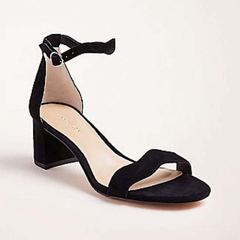 Ann Taylor Nicole Wavy Suede Block Heel Sandal